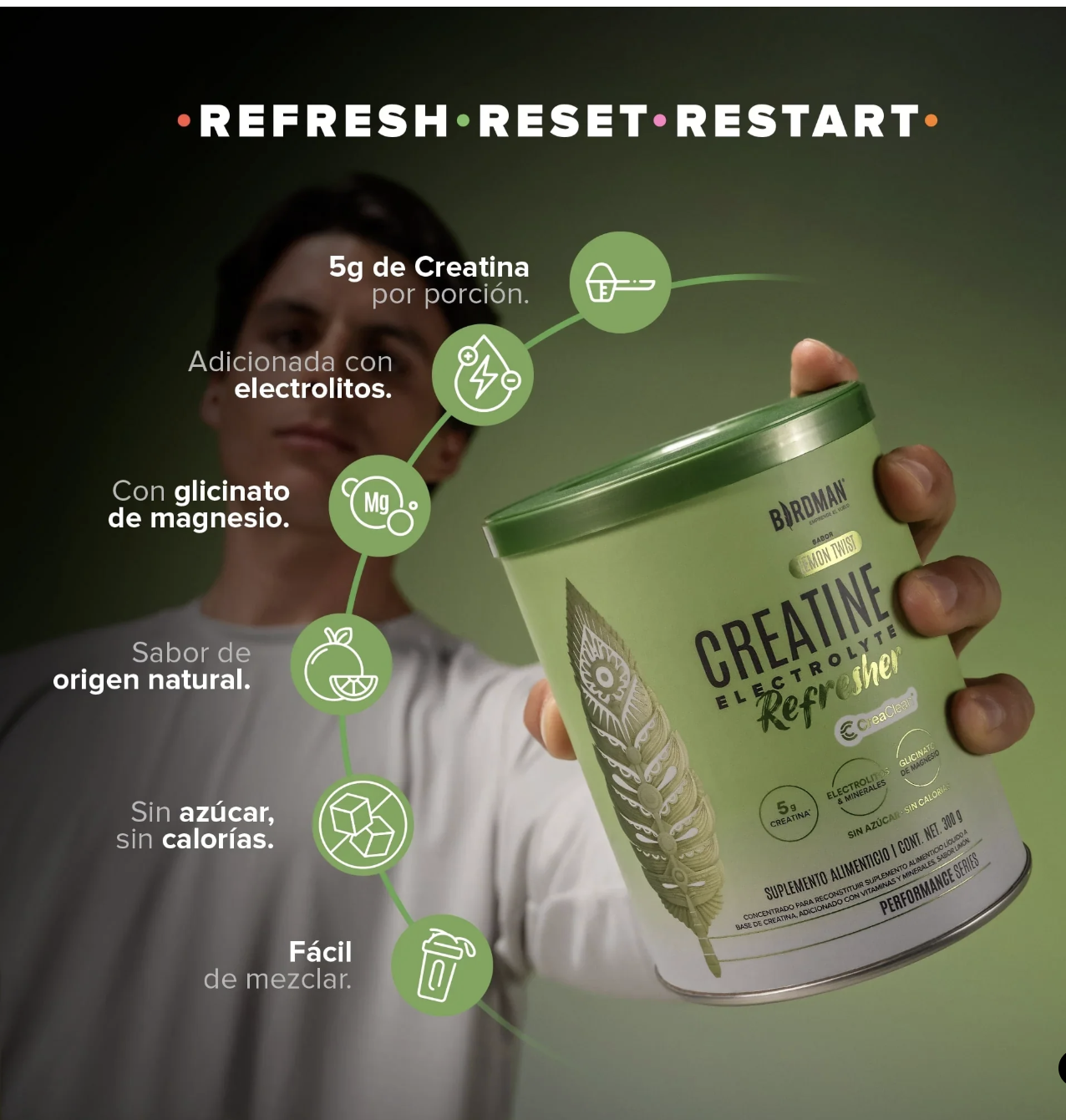 Creatine Refreshers Birdman Lemon Twist 300 gr foto 3